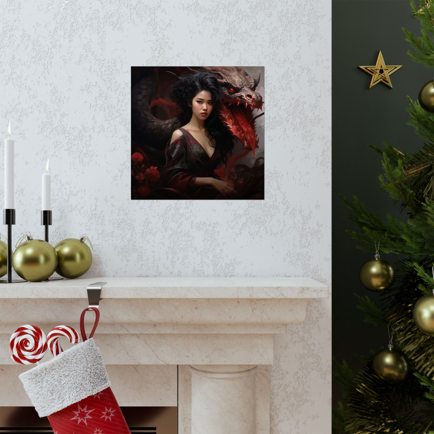 Dragon Empress Matte Poster — Dark Fantasy Portrait Wall Art - The Art Hub