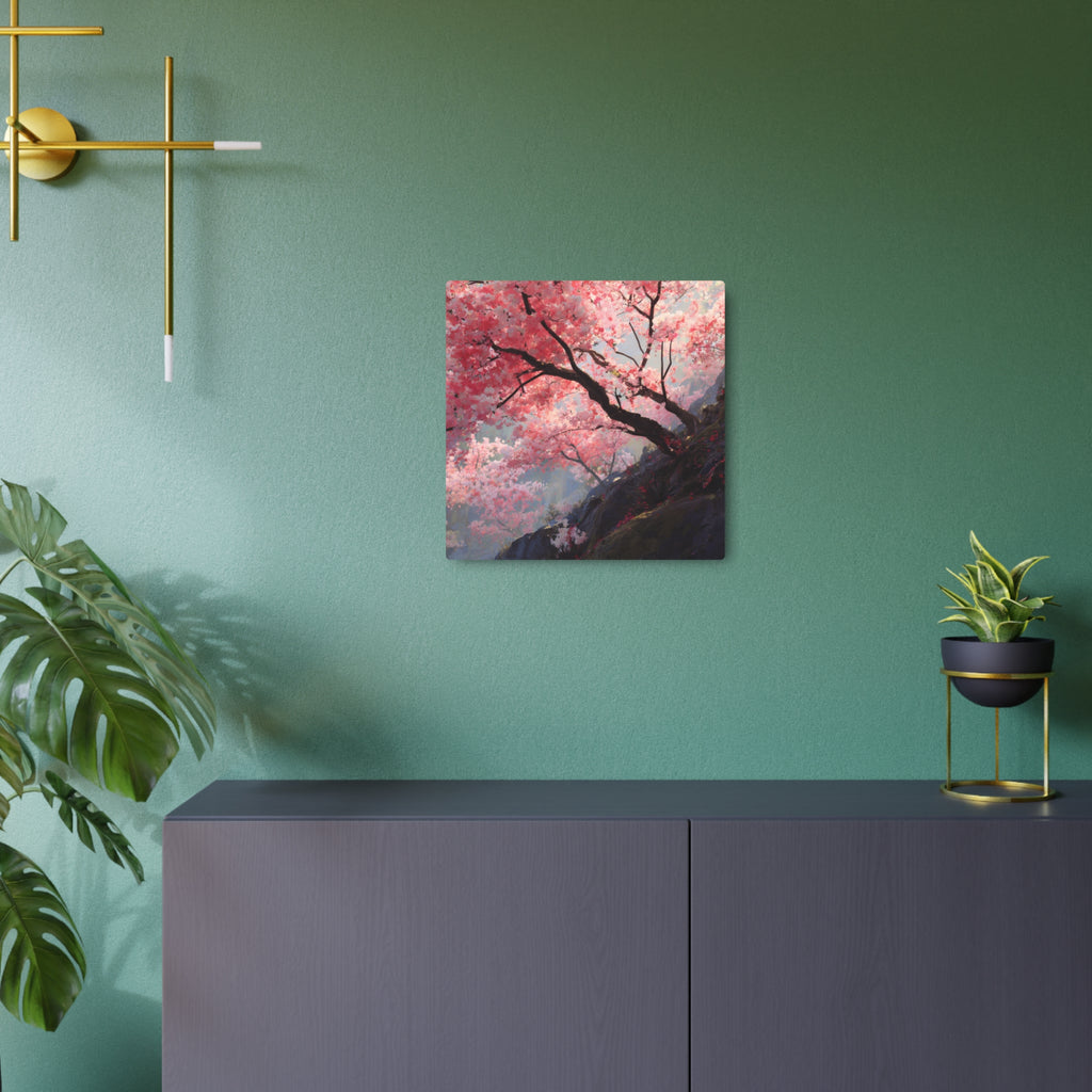 Cherry Blossom Metal Art Sign — Japanese Sakura Wall Décor