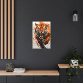 Roaring Tiger Metal Art Sign Vibrant Orange Wildlife Wall Decor - The Art Hub