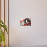 Metal Art Asian Woman with Red Blossoms Decorative Wall Art - The Art Hub