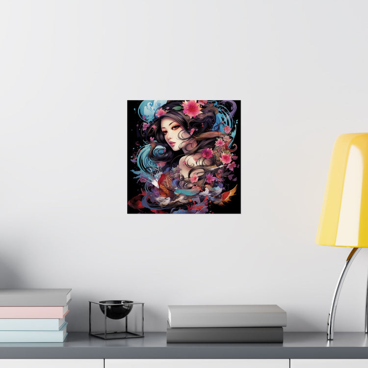 Matte Vertical Poster — Ethereal Floral Woman Art Print - The Art Hub