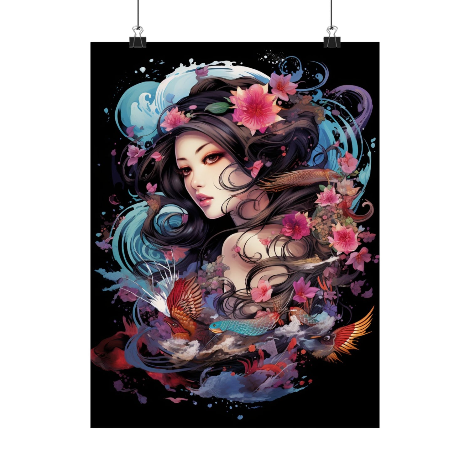 Matte Vertical Poster — Ethereal Floral Woman Art Print - The Art Hub