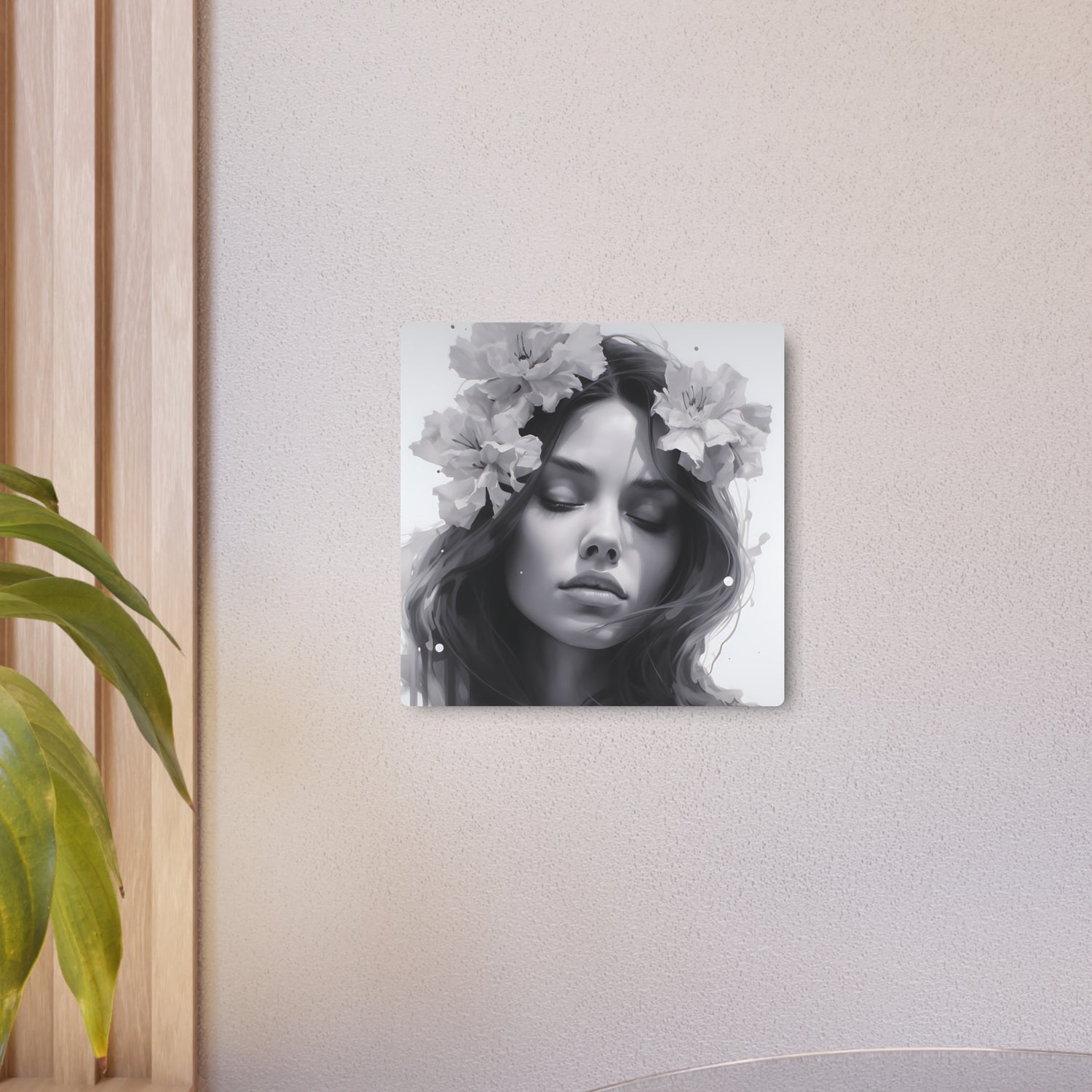 Metal Art — Beautiful Girl Floral Portrait Wall Decor - The Art Hub