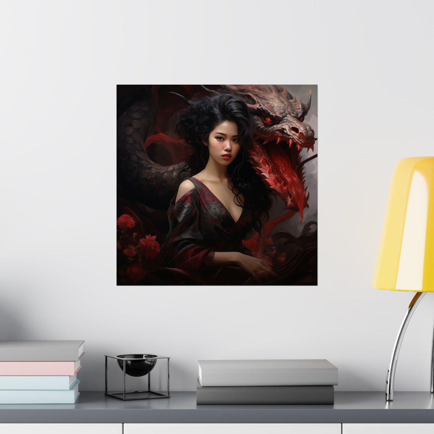 Dragon Empress Matte Poster — Dark Fantasy Portrait Wall Art - The Art Hub