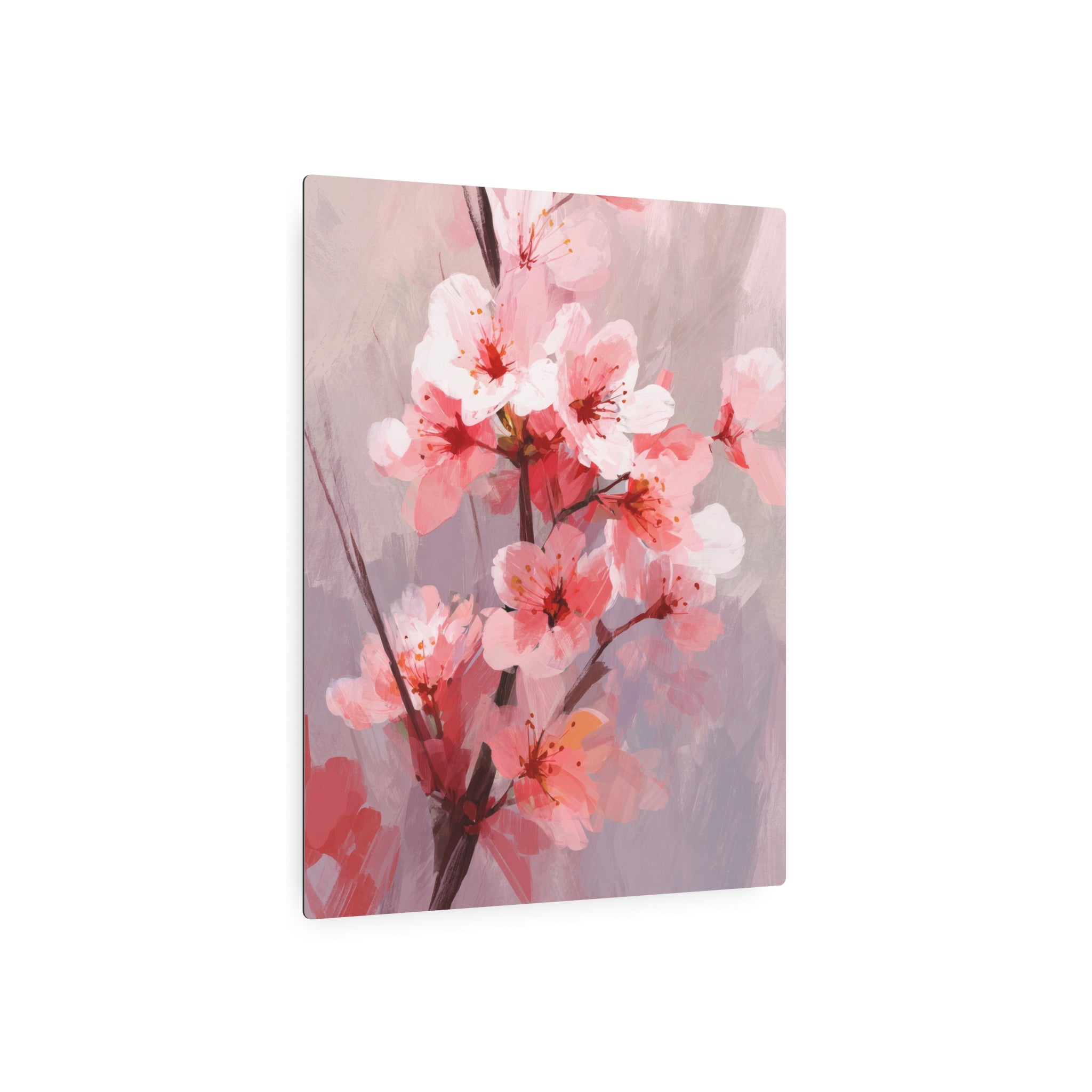 Cherry Blossom Metal Art Sign — Pink Floral Wall Décor