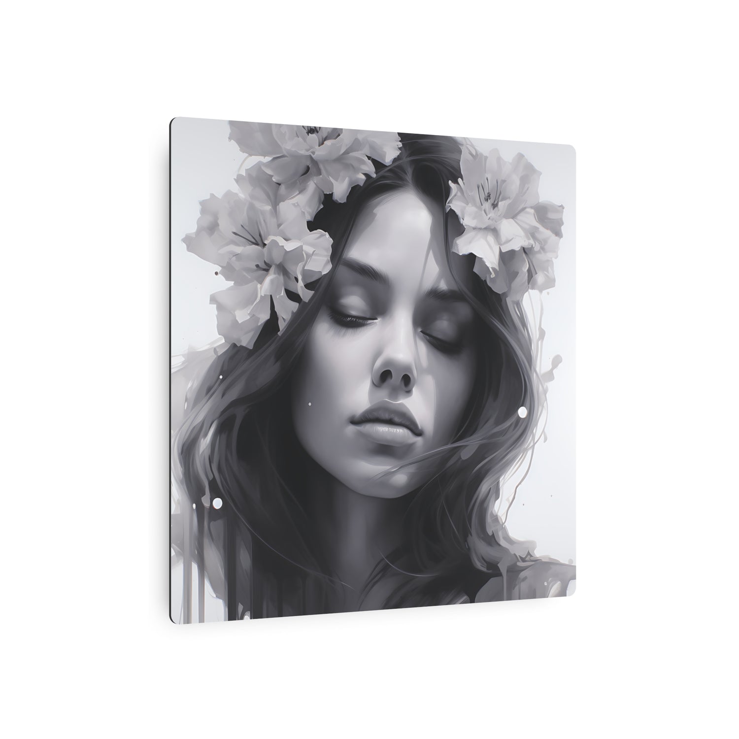 Metal Art — Beautiful Girl Floral Portrait Wall Decor - The Art Hub