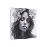Metal Art — Beautiful Girl Floral Portrait Wall Decor - The Art Hub