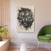 Roaring Tiger Metal Art Sign Fierce Wall Decor for Home, Office & Garage - The Art Hub