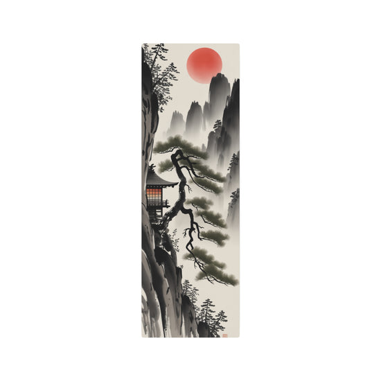 Japanese Landscape with Red Sun Vertical Wall Decor - The Art Hub
