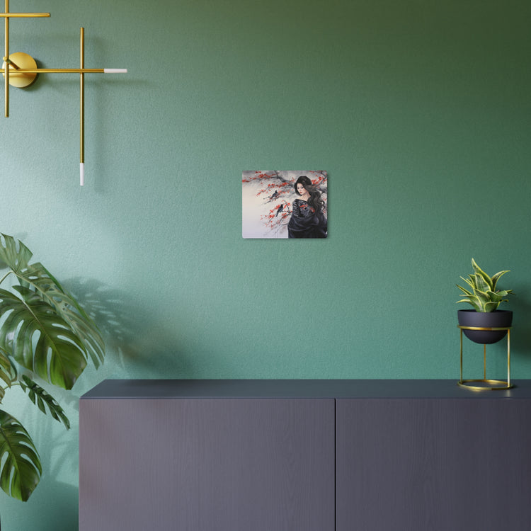 Metal Art Geisha with Sakura & Crows Wall Decor - The Art Hub