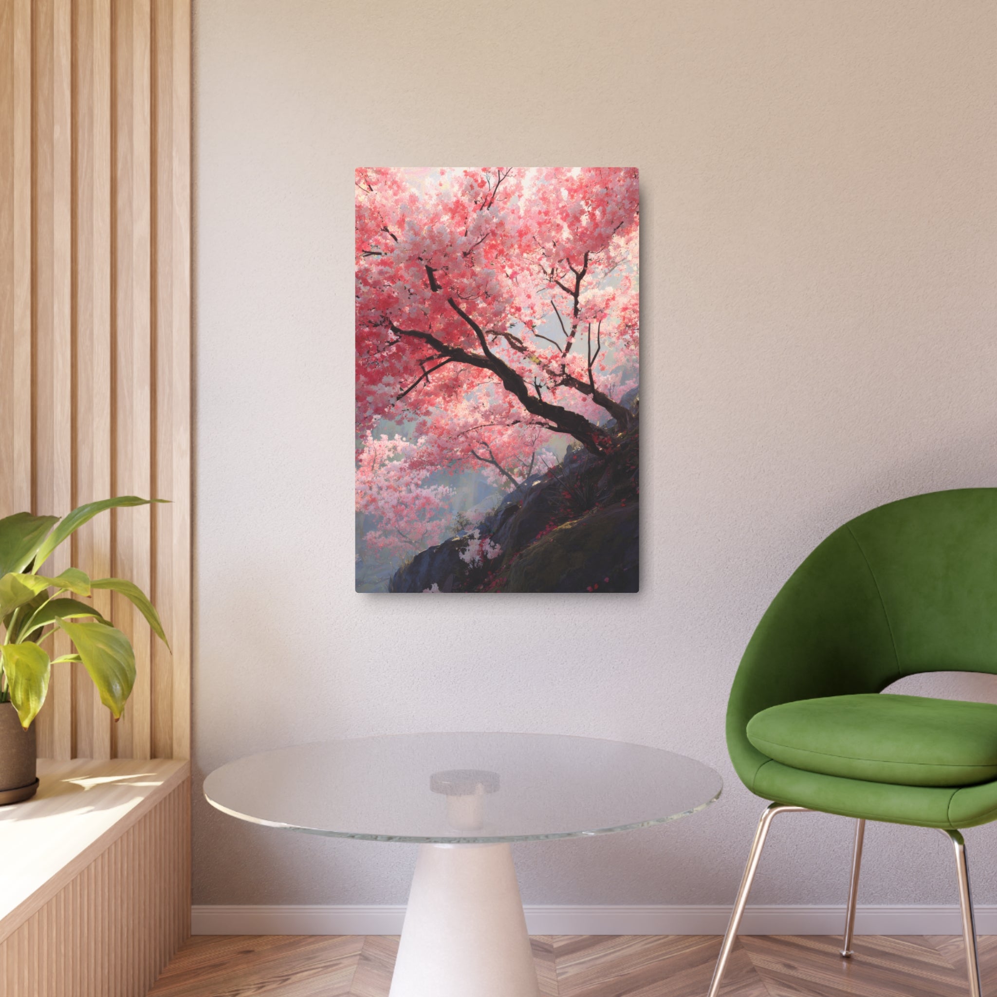 Cherry Blossom Metal Art Sign — Japanese Sakura Wall Décor