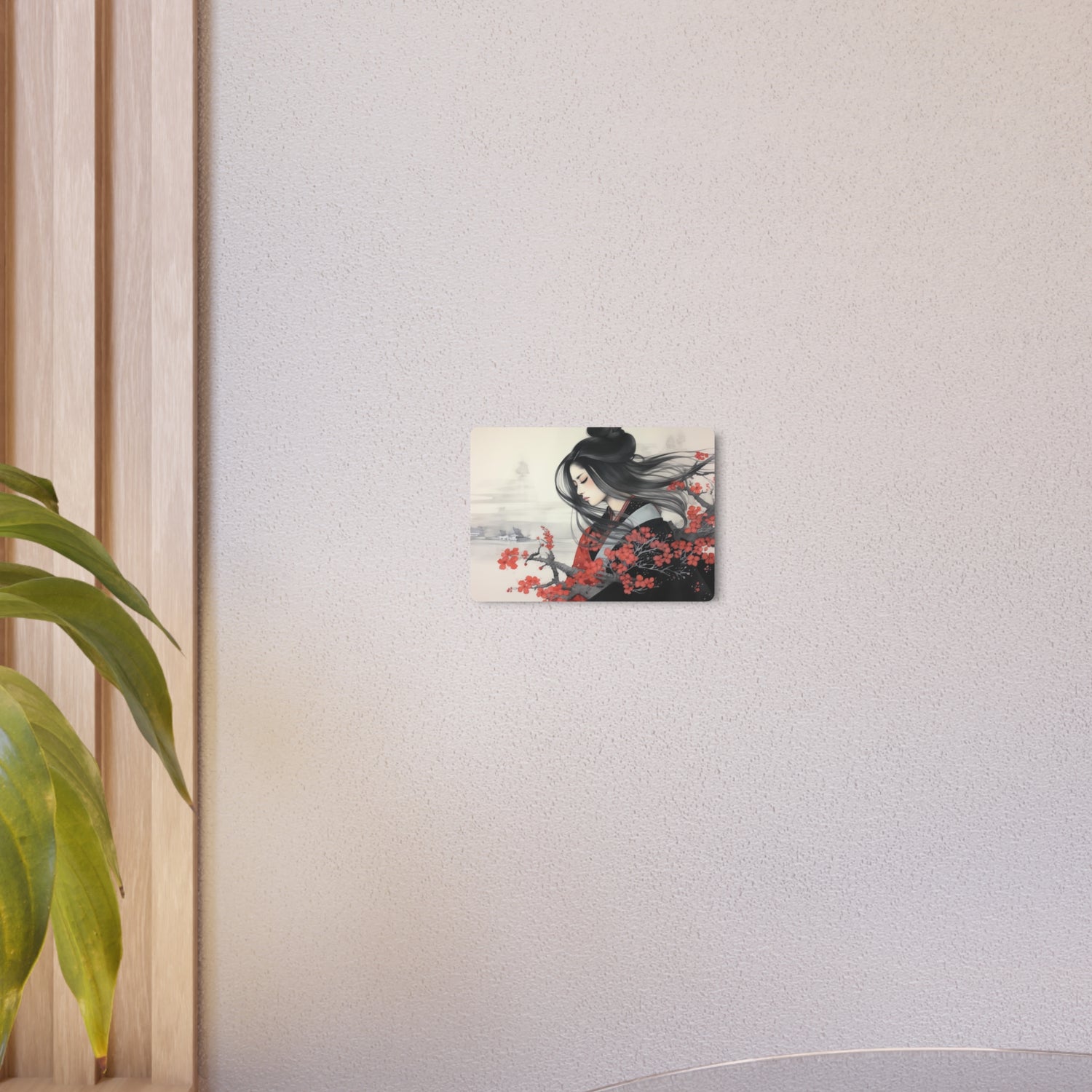 Metal Art Asian Woman with Cherry Blossoms Decorative Wall Art - The Art Hub