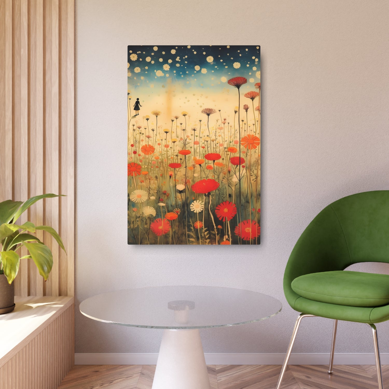 Wildflower Field Metal Art — Dreamy Poppy Meadow Wall Decor - The Art Hub