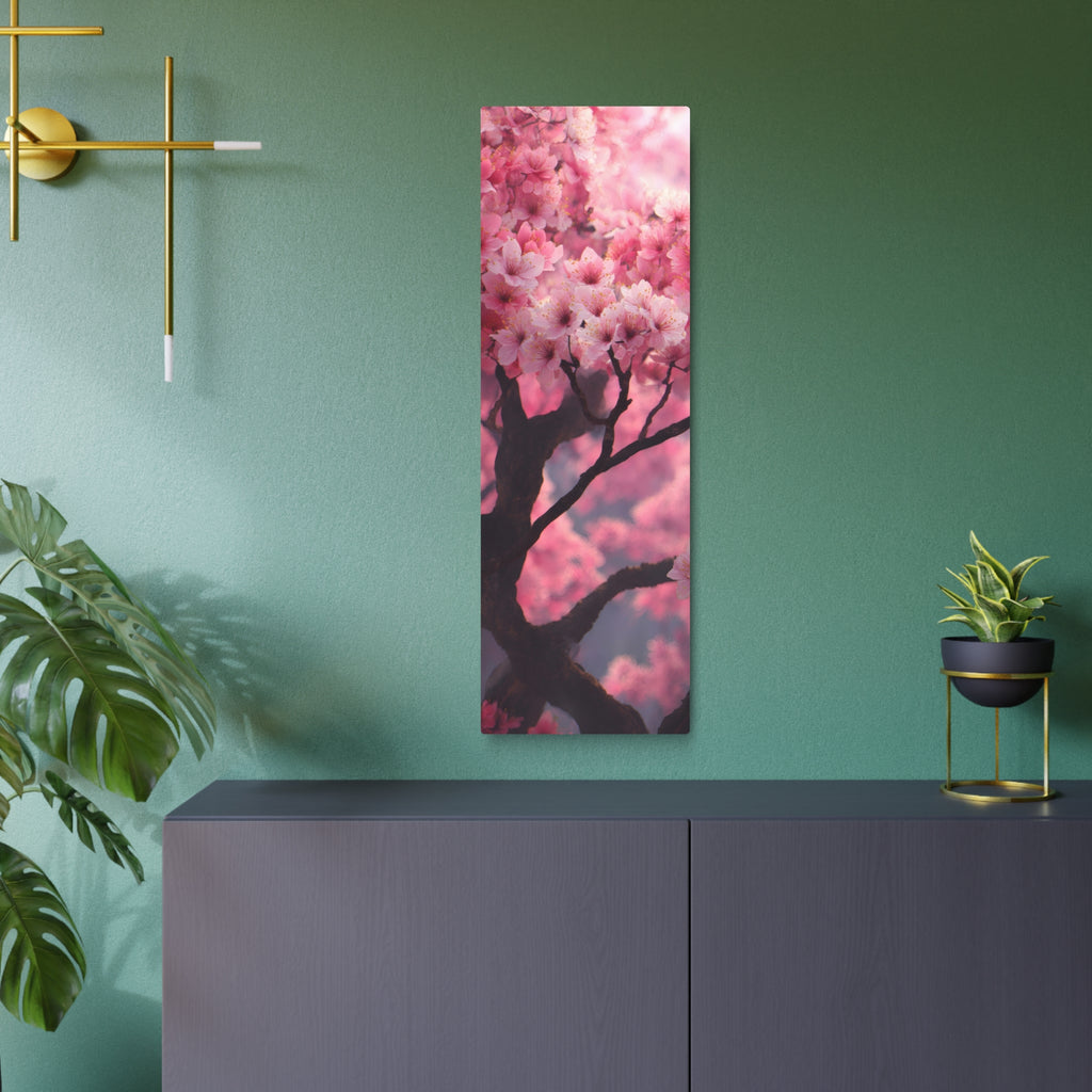 Cherry Blossom Metal Art Sign — Pink Floral Wall Decor