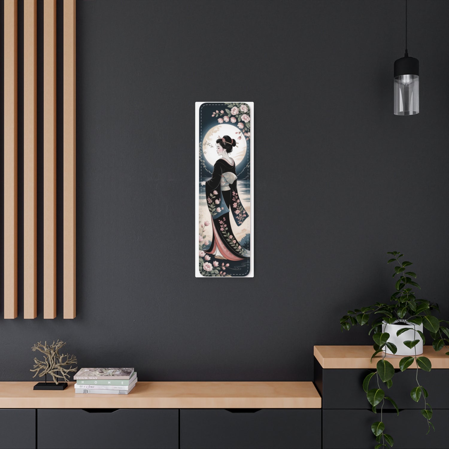 Geisha Moon Metal Art Kimono Wall Decor - The Art Hub