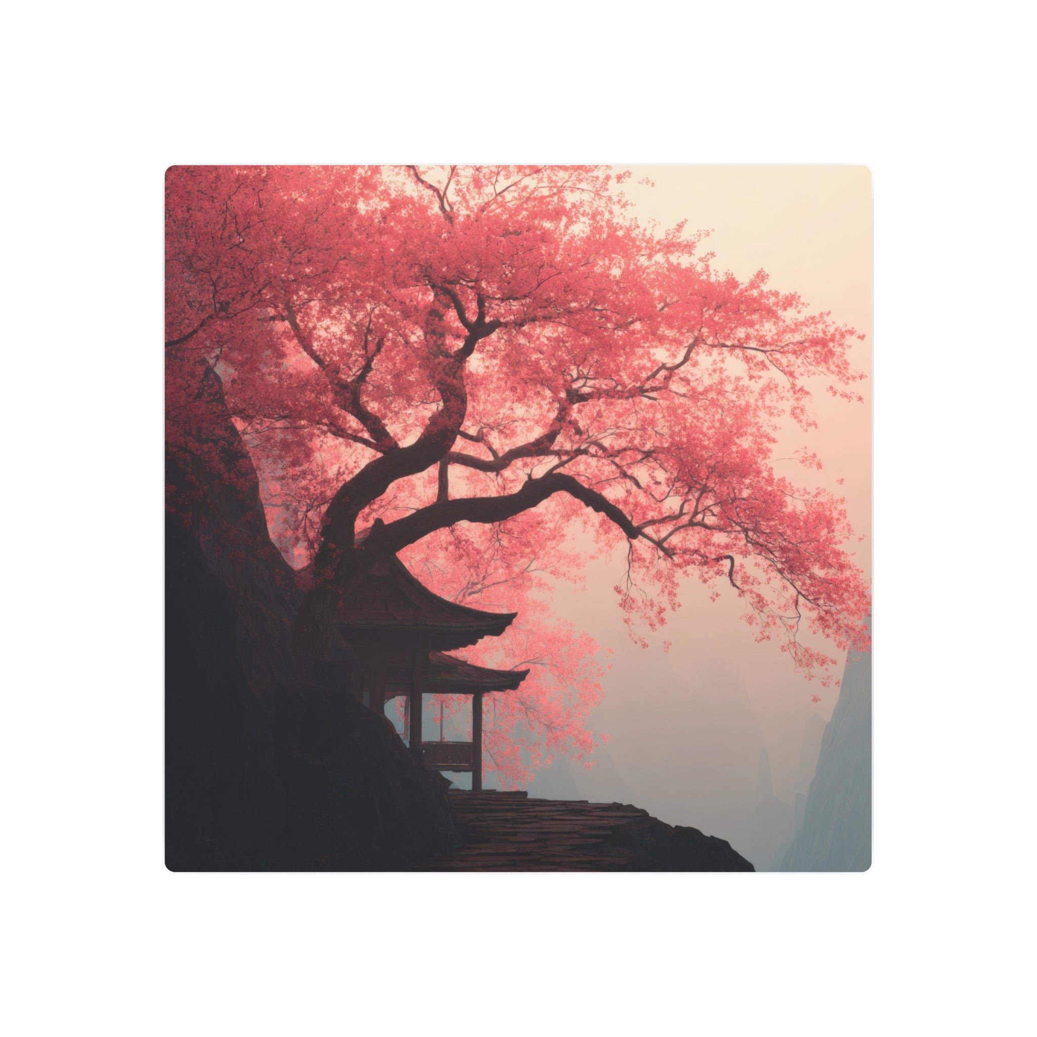 Metal Art Sign – Tranquil Cherry Blossom Zen Wall Decor