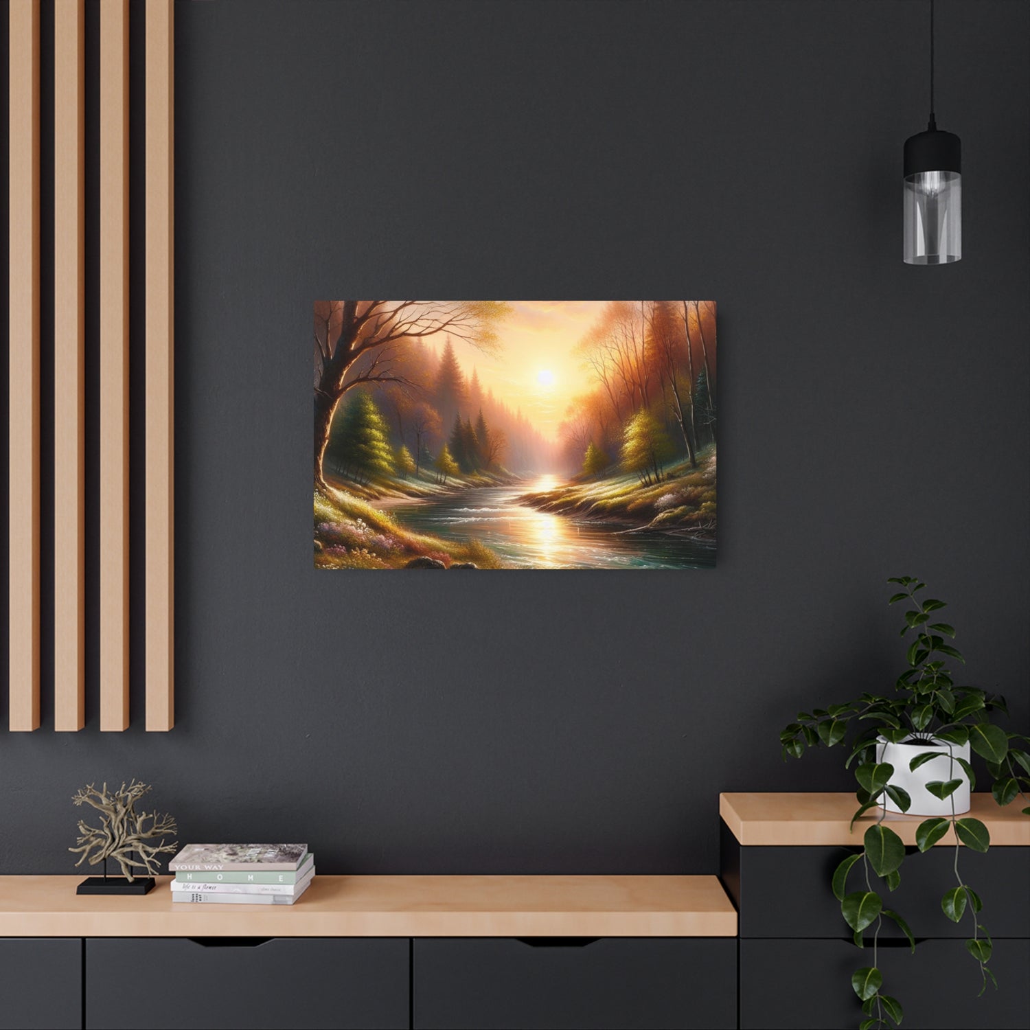 Metal Art Tranquil Sunset River Landscape Wall Decor - The Art Hub