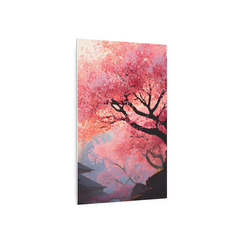 Cherry Blossom Metal Art Sign – Japanese Sakura Wall Decor