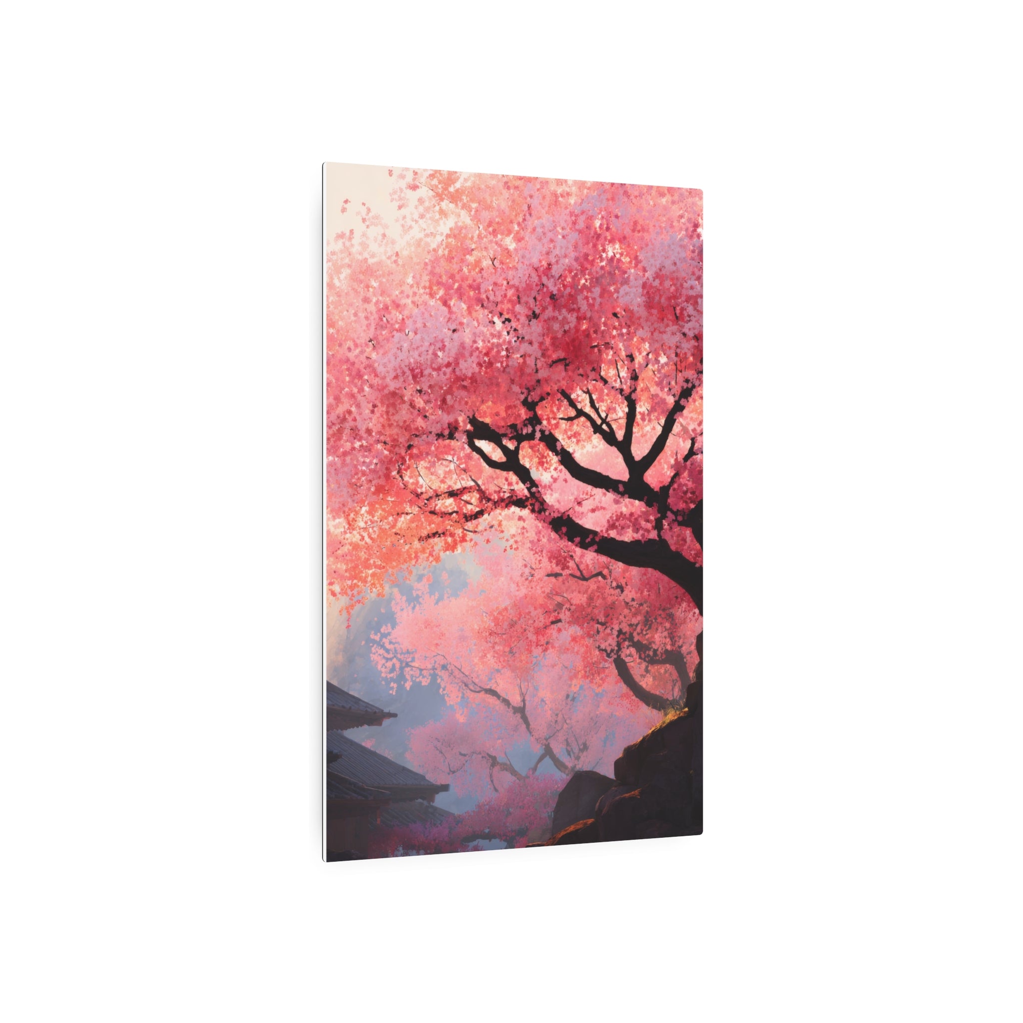 Cherry Blossom Metal Art Sign – Japanese Sakura Wall Decor
