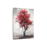 Red Tree Metal Art Sign Modern Abstract Wall Decor - The Art Hub