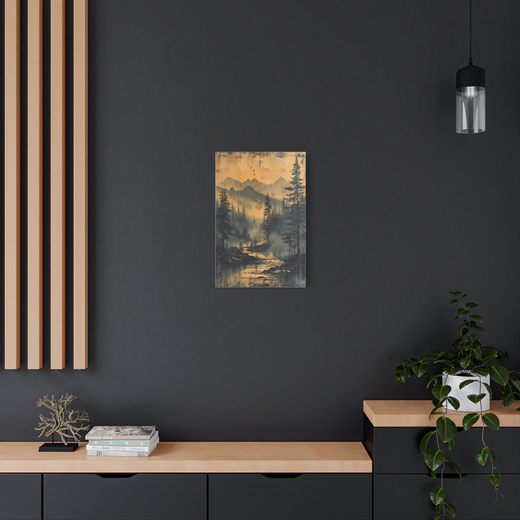 Mountain Mist Landscape Canvas Art— Rustic Pine Forest Wall Art - The Art Hub