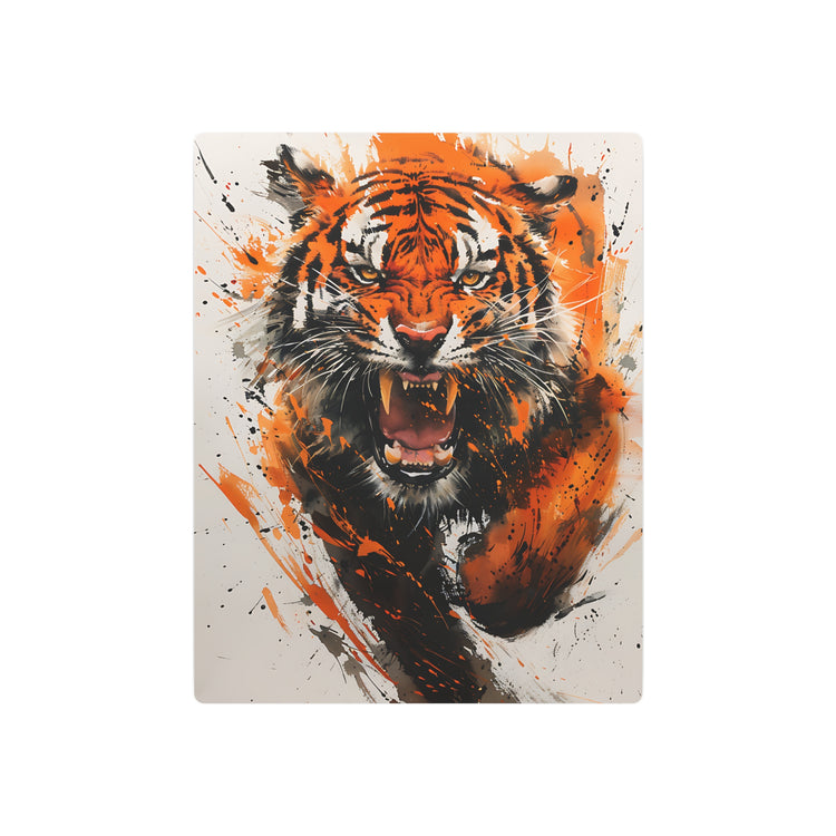 Roaring Tiger Metal Art Sign Vibrant Orange Wildlife Wall Decor - The Art Hub