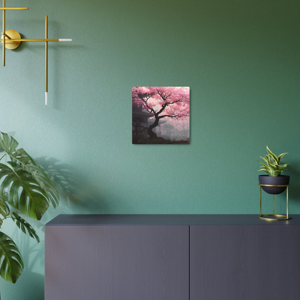 Cherry Blossom Metal Art Sign — Japanese Sakura Wall Decor