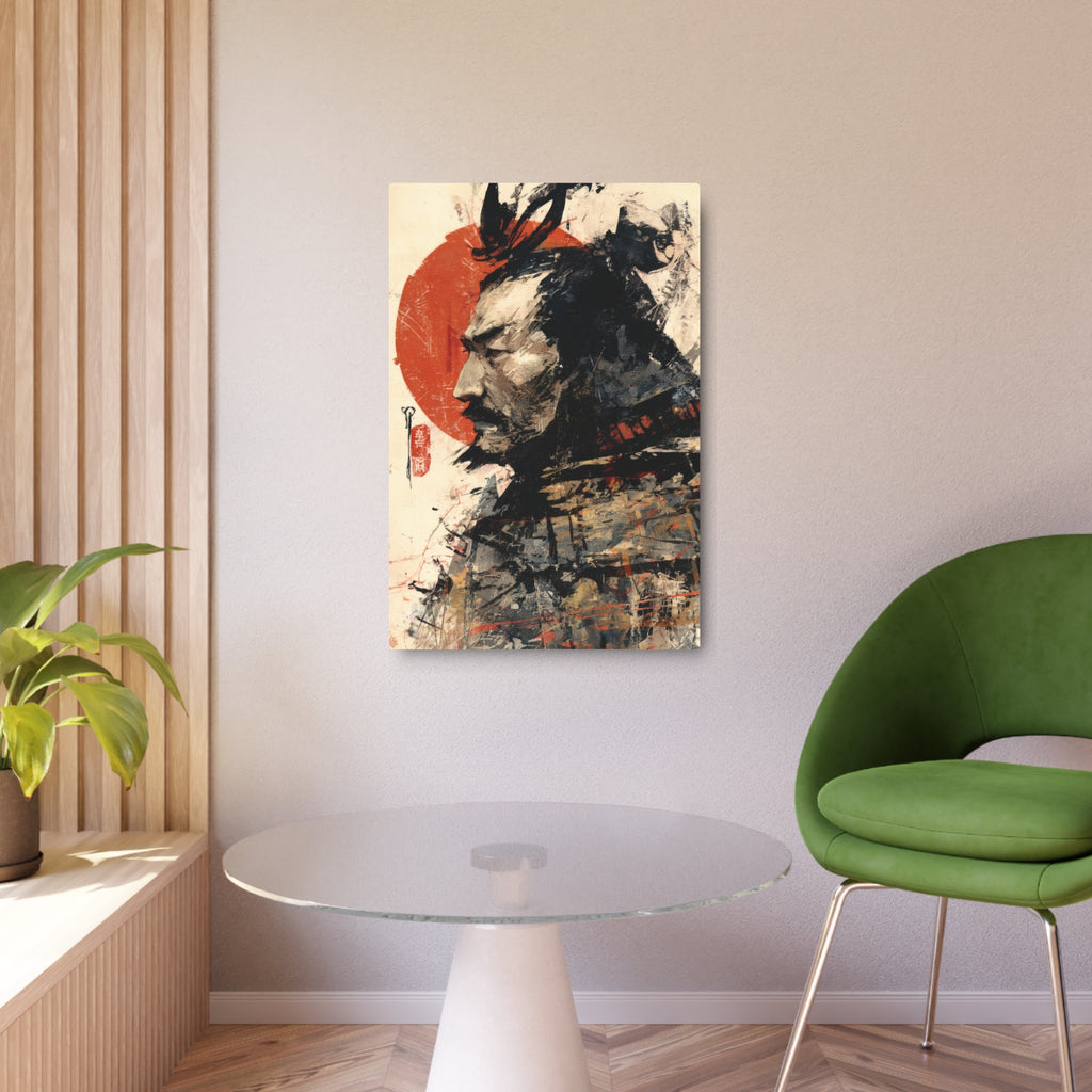Samurai Metal Art Sign — Japanese Warrior Wall Decor
