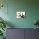 Metal Art Zen Geisha Ink Landscape Wall Plaque - The Art Hub