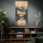 Chinese Landscape Painting Art — Misty Forest Landscape Matte Stretched Print - The Art Hub