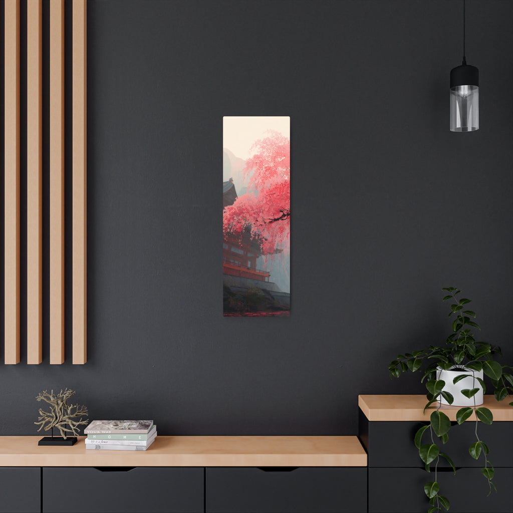 Cherry Blossom Metal Art Sign – Pink Sakura Landscape Wall Décor