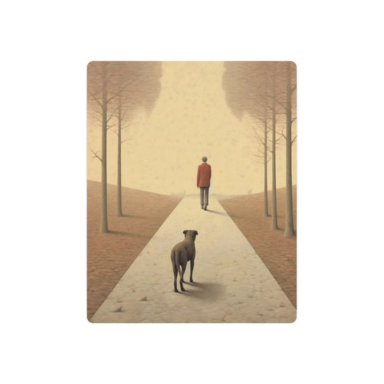 Metal Art Solitary Walk Dog Wall Art, Minimalist Vintage Pathway Decor - The Art Hub