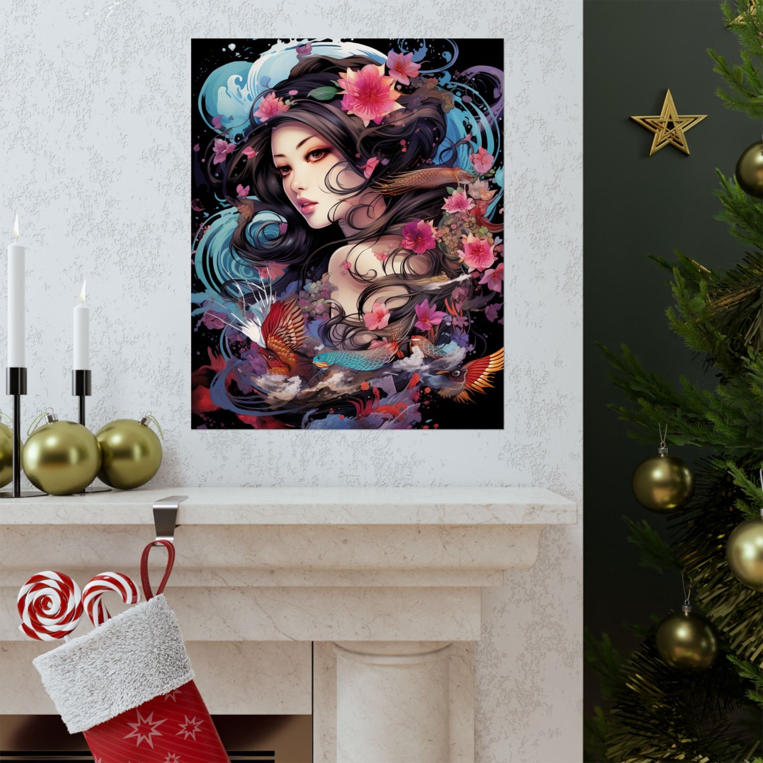 Matte Vertical Poster — Ethereal Floral Woman Art Print - The Art Hub
