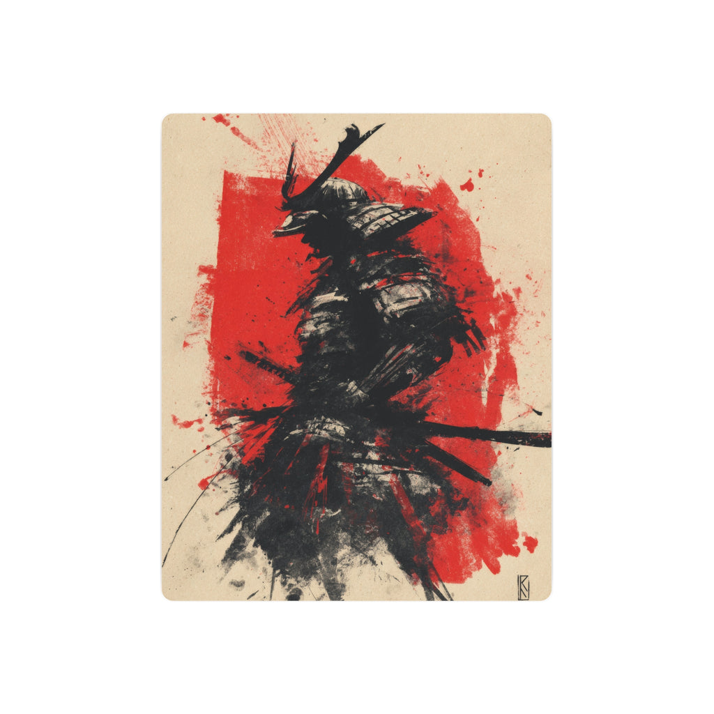 Samurai Ink Metal Art Sign – Japanese Warrior Wall Decor