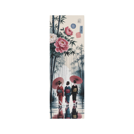 Japanese Geisha Metal Art Bamboo, Peonies & Umbrella Wall Decor - The Art Hub