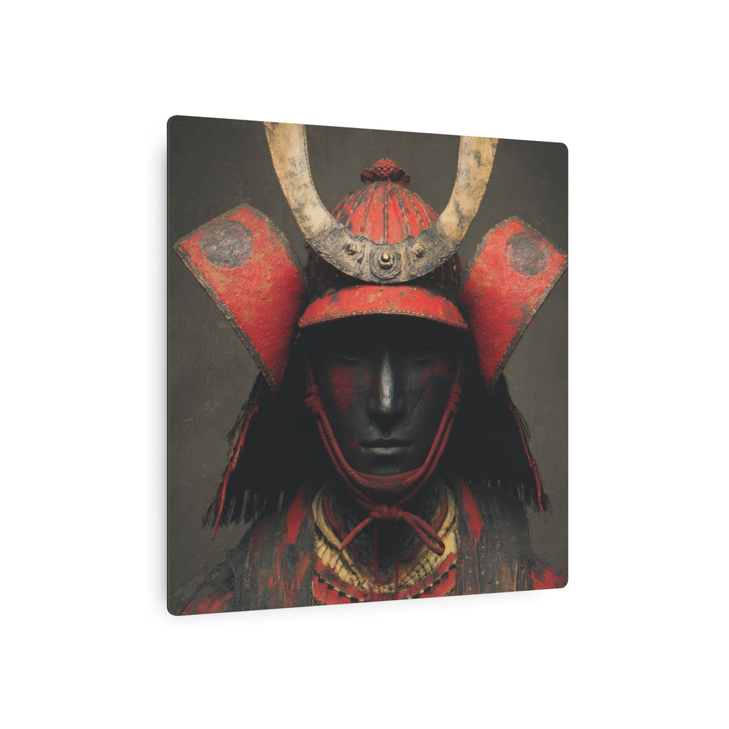 Samurai Armor Metal Art Sign — Red Warrior Wall Decor