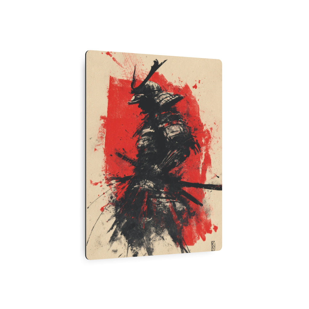 Samurai Ink Metal Art Sign – Japanese Warrior Wall Decor