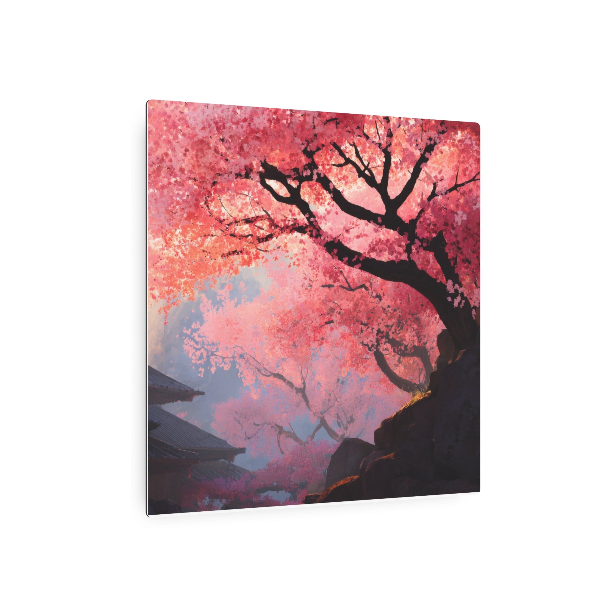 Cherry Blossom Metal Art Sign – Japanese Sakura Wall Decor