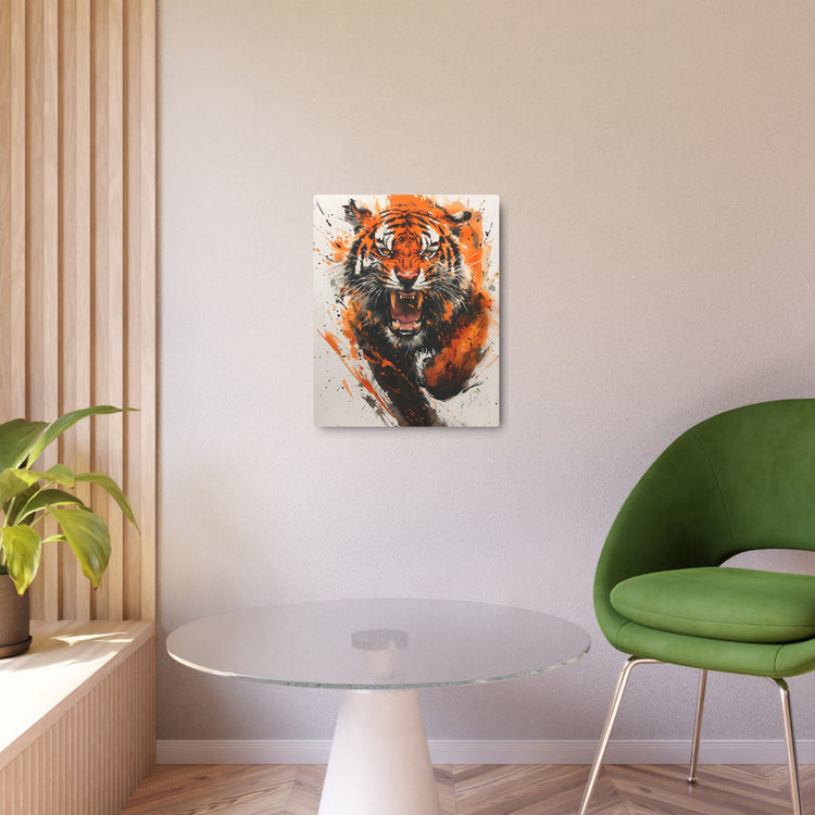 Roaring Tiger Metal Art Sign Vibrant Orange Wildlife Wall Decor - The Art Hub