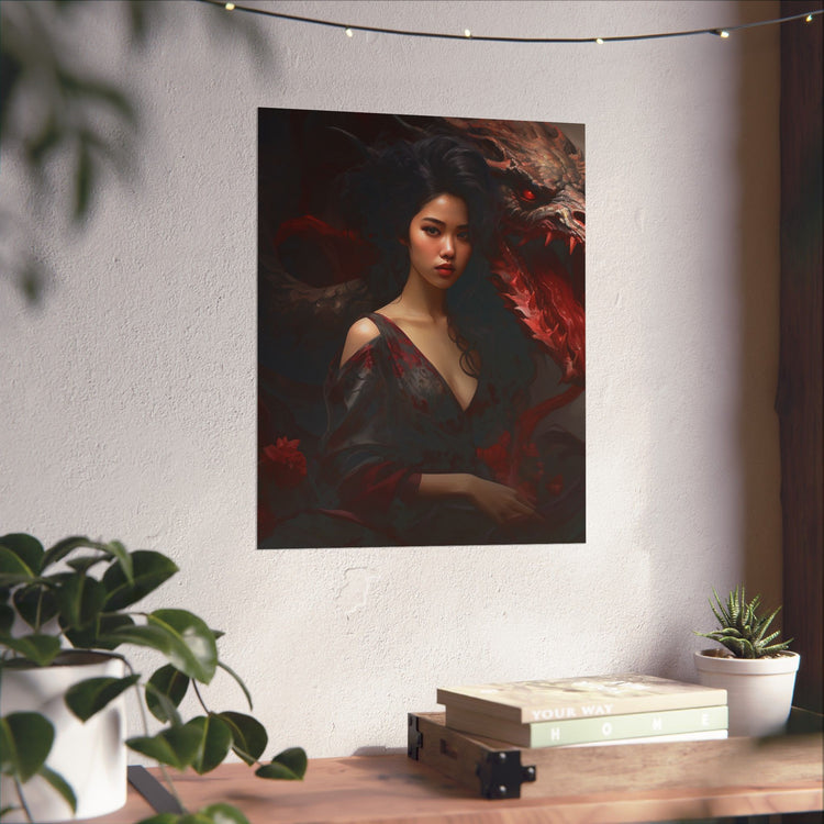 Dragon Empress Matte Poster — Dark Fantasy Portrait Wall Art - The Art Hub