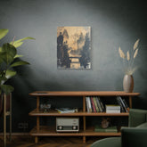 Serene Mountain Bridge Canvas Wall Art — East Asian Landscape Matte Stretched Print - The Art Hub