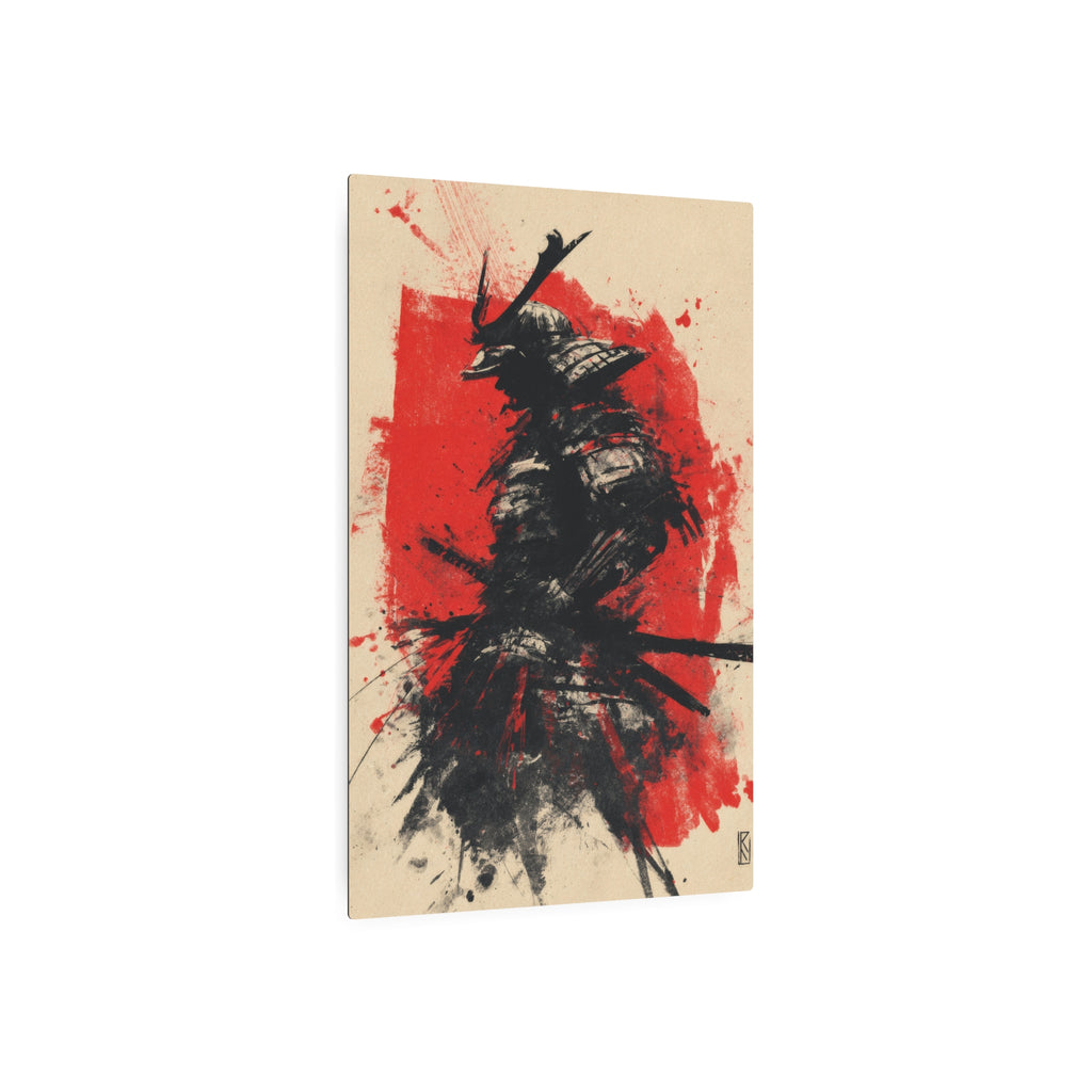 Samurai Ink Metal Art Sign – Japanese Warrior Wall Decor