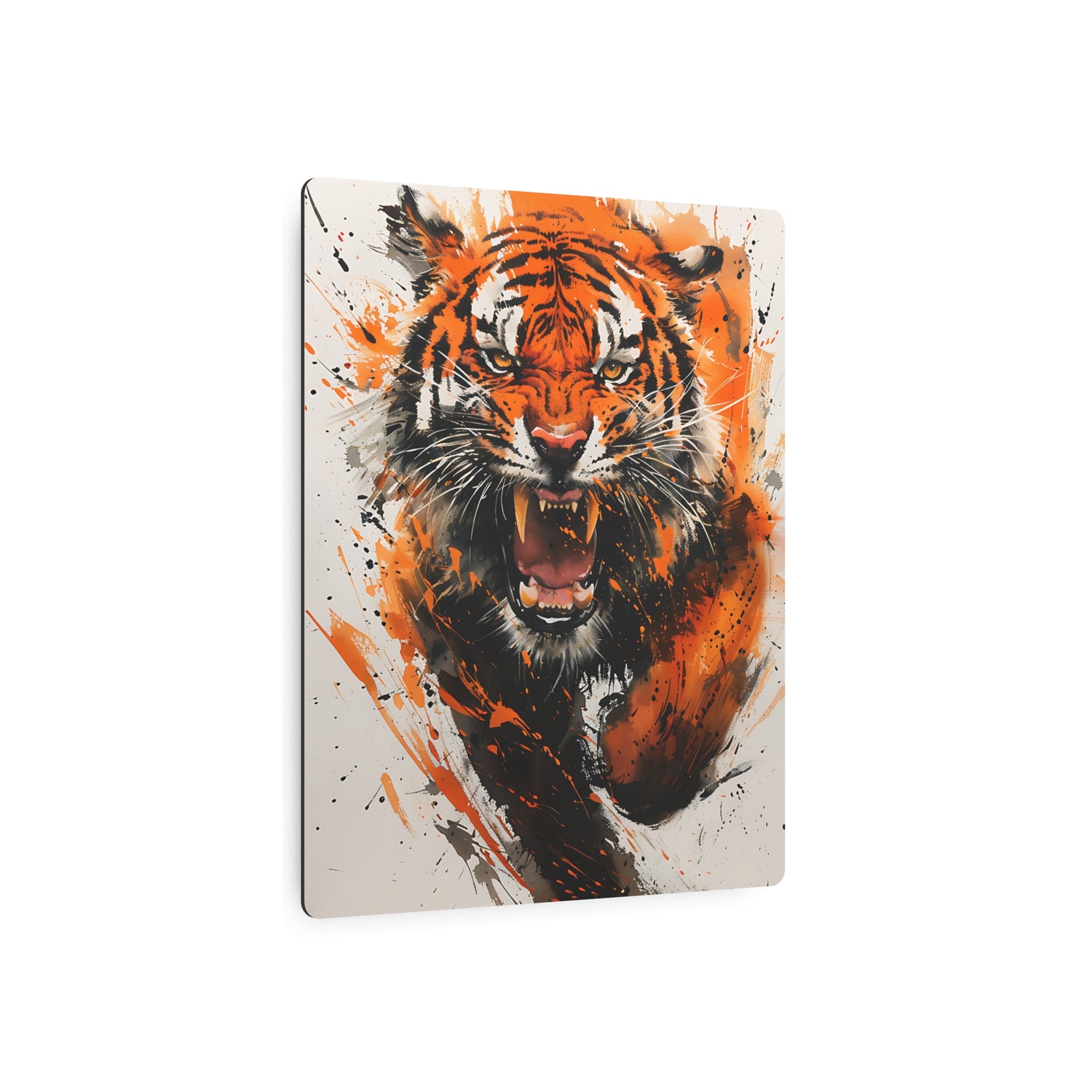 Roaring Tiger Metal Art Sign Vibrant Orange Wildlife Wall Decor - The Art Hub