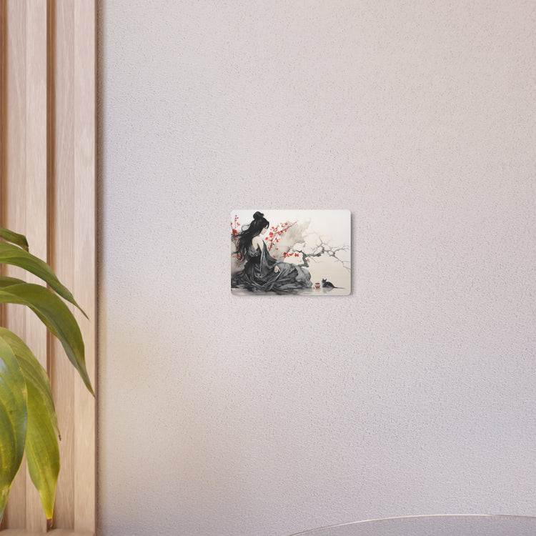 Metal Art Asian-Inspired Geisha with Cherry Blossoms Wall Art - The Art Hub