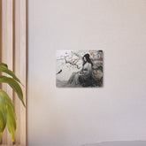 Oriental Lady Metal Art Serene Geisha with Cherry Blossoms Wall Decor - The Art Hub