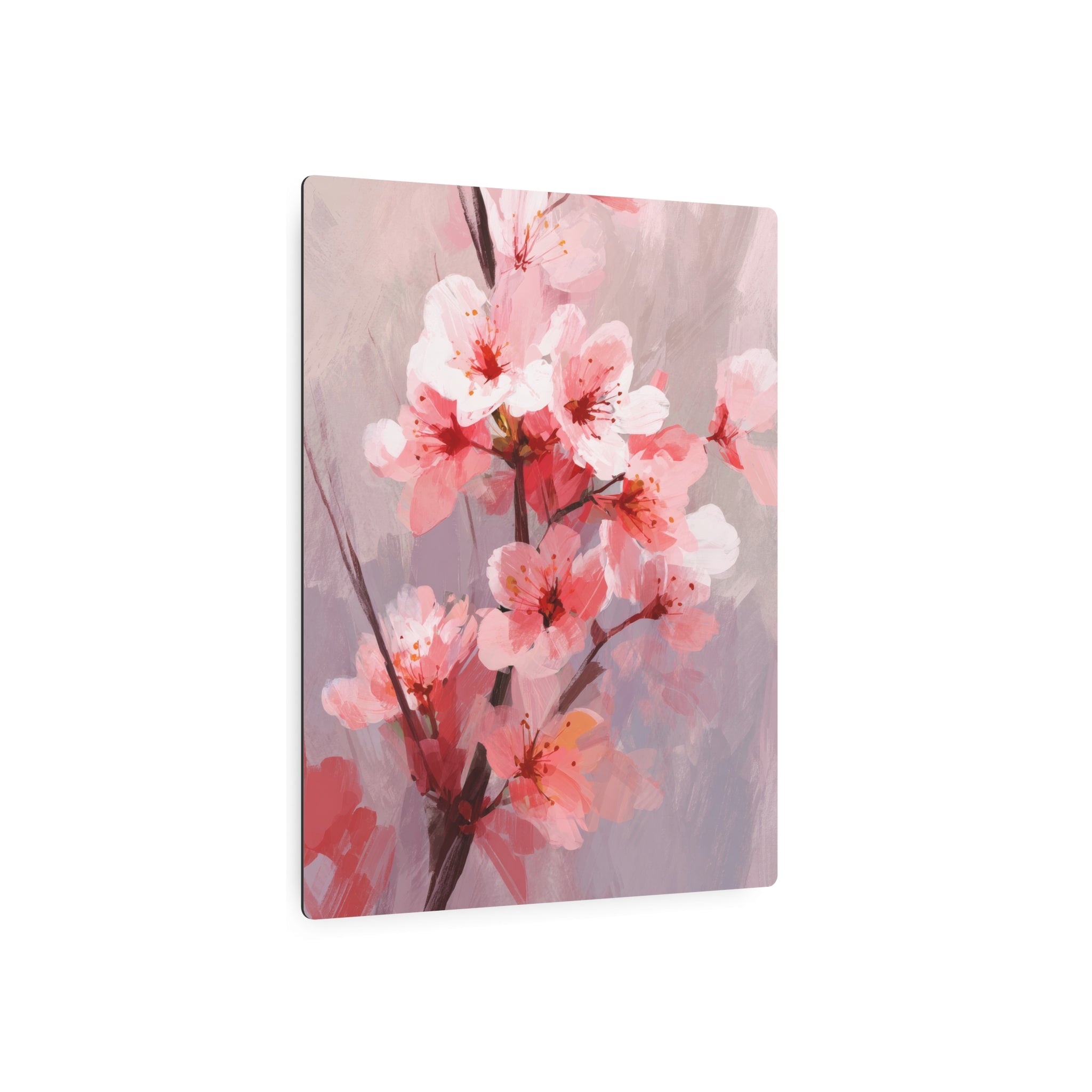 Cherry Blossom Metal Art Sign — Pink Floral Wall Décor
