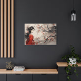 Geisha Cherry Blossom Metal Art Japanese-Inspired Wall Decor - The Art Hub