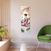 Japanese Geisha Wall Decor with Cherry Blossoms & Lotus - The Art Hub