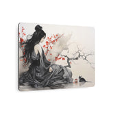 Metal Art Asian-Inspired Geisha with Cherry Blossoms Wall Art - The Art Hub