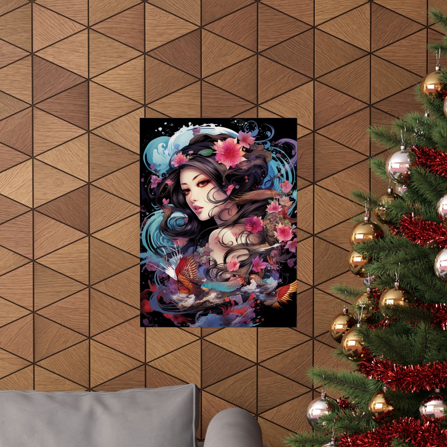 Matte Vertical Poster — Ethereal Floral Woman Art Print - The Art Hub